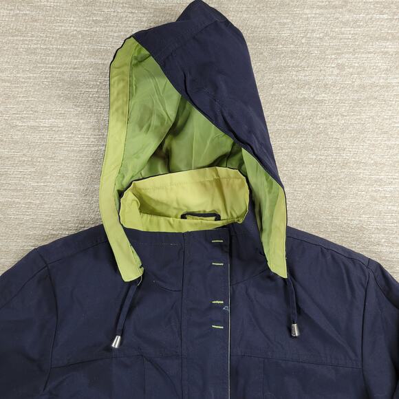 Mackintosh New England Rain Coat Womens M Navy Green Hooded Waterproof Jacket - Picture 4 of 16